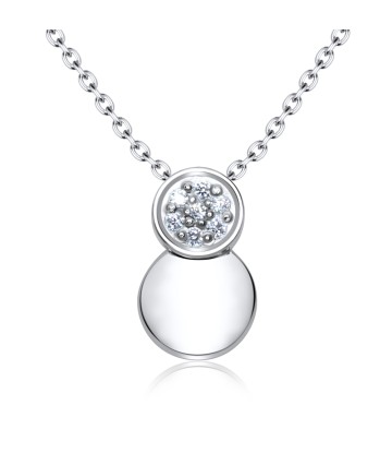 Shine Dise CZ  Silver Necklace SPE-3209